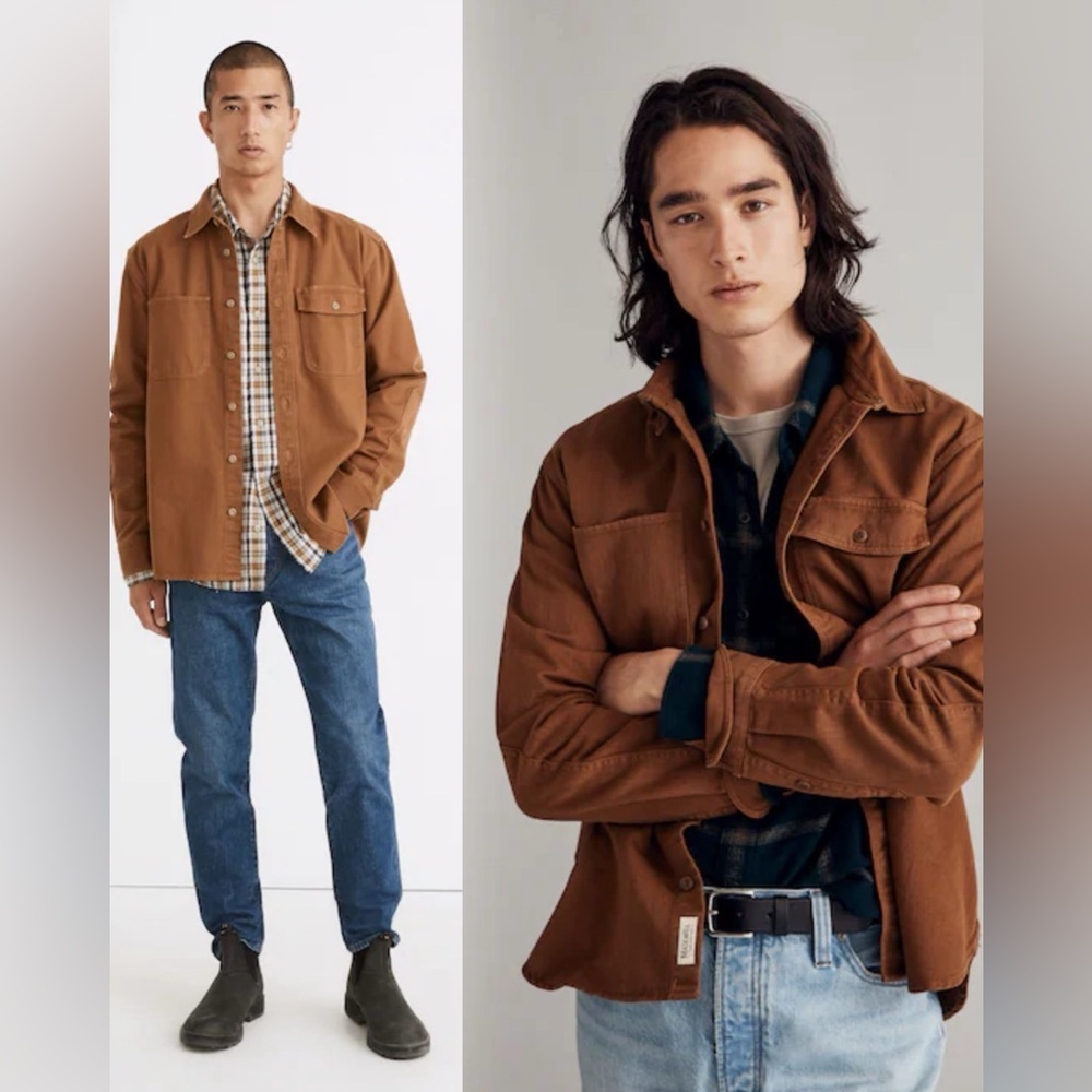 Madewell Garment-Dyed Men’s Workshirt in Warm Chestnut , XXL